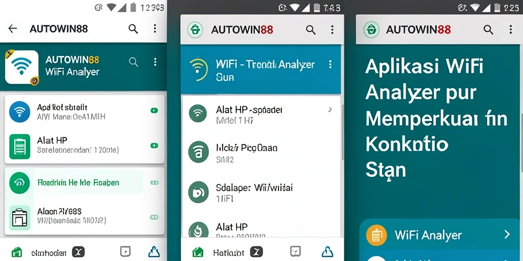 Tampilan antarmuka AUTOWIN88 saat menganalisis jaringan WiFi.