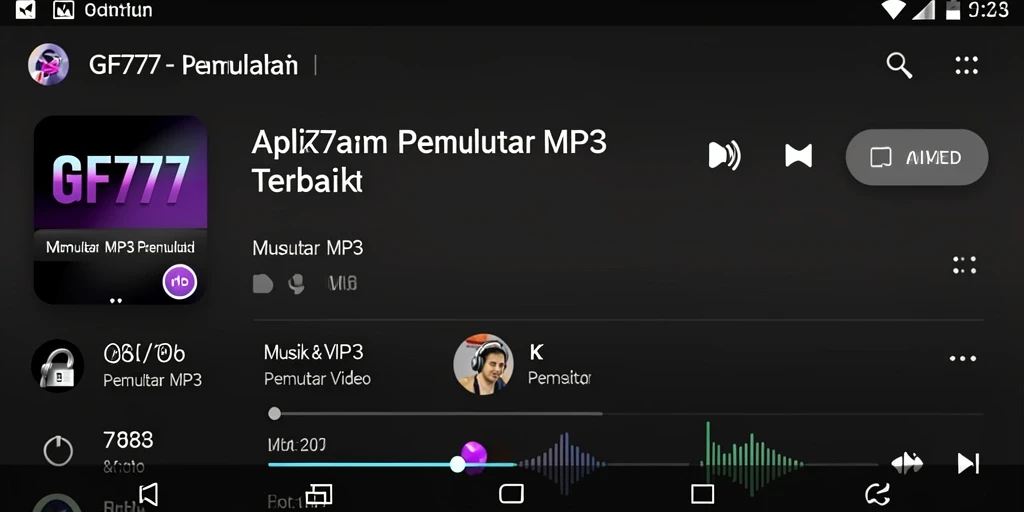 Antarmuka GF777 yang sederhana dan fungsional untuk pemutar MP3.