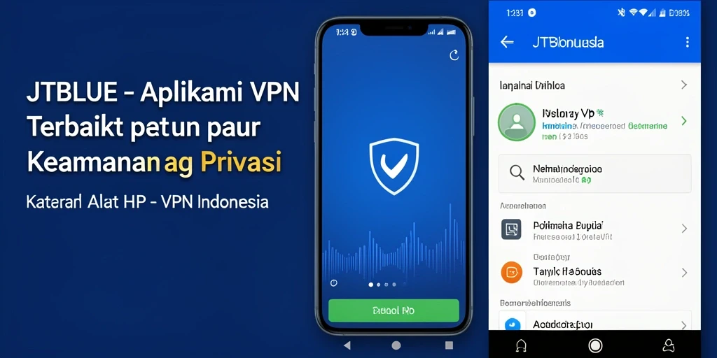 Antarmuka JTBLUE yang intuitif dan mudah digunakan untuk VPN Indonesia.