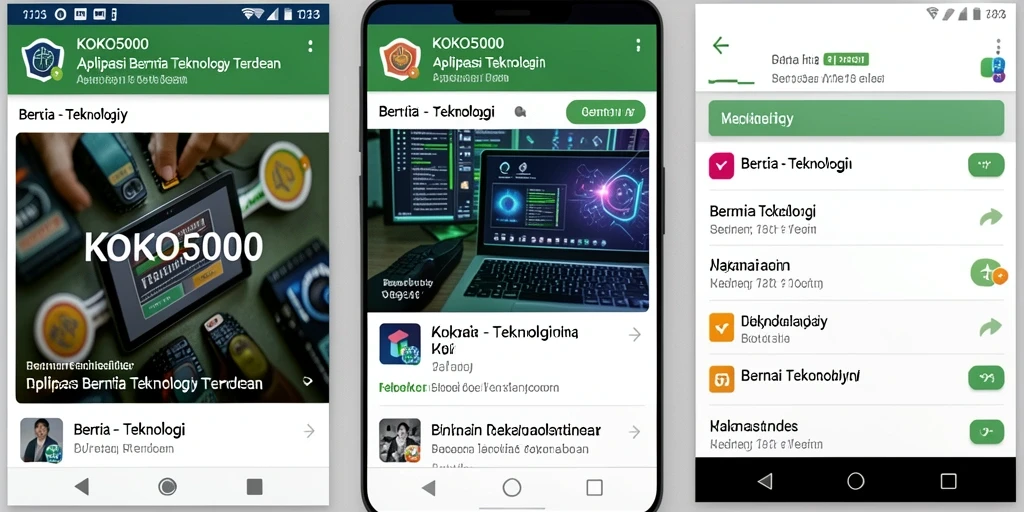 Antarmuka modern KOKO5000 dengan berita teknologi terbaru.