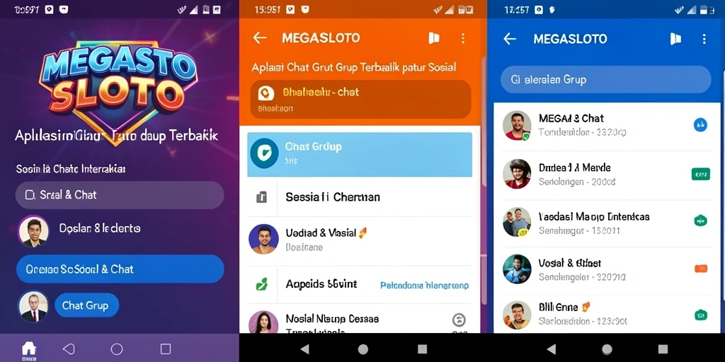 Antarmuka MEGASLOTO yang modern dan fungsional untuk Chat Grup.