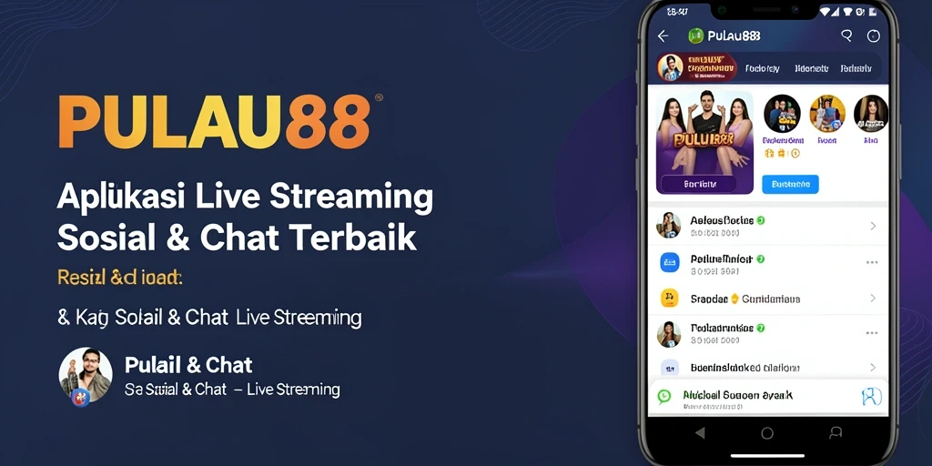 Tampilan antarmuka PULAU88 saat live streaming dengan fitur chat interaktif.