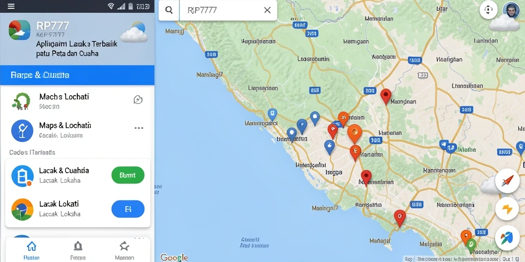 Tampilan antarmuka RP777 yang intuitif dan informatif untuk lacak lokasi.