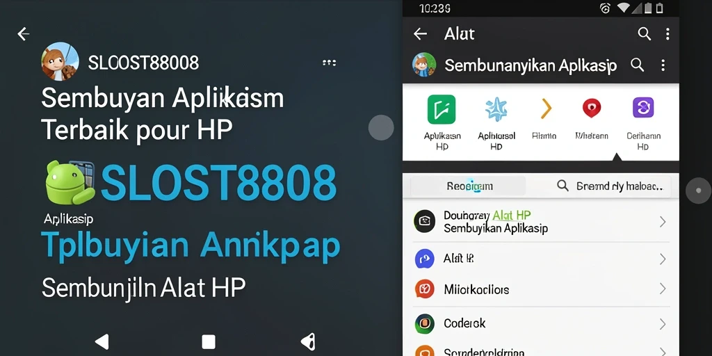 Screenshot utama SLOST8808 menampilkan antarmuka Sembunyikan Aplikasi yang sederhana dan efektif.